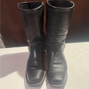 Chippewa Black Motorcycle Biker Harness Boots 10.5D